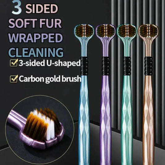 Triple Head Design for 360° Cleaning Toothbrush 3 PACK