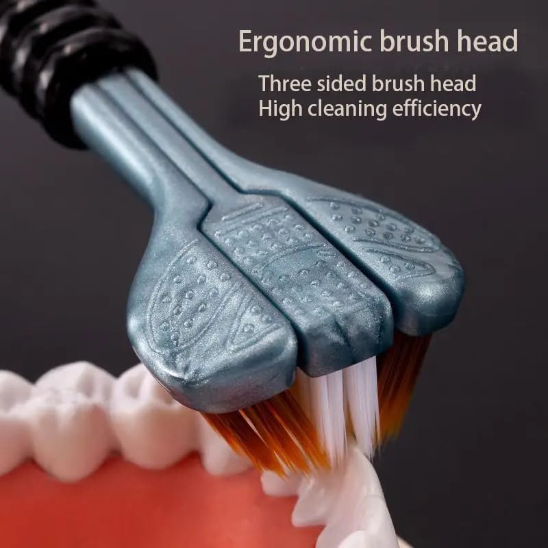 Triple Head Design for 360° Cleaning Toothbrush 3 PACK