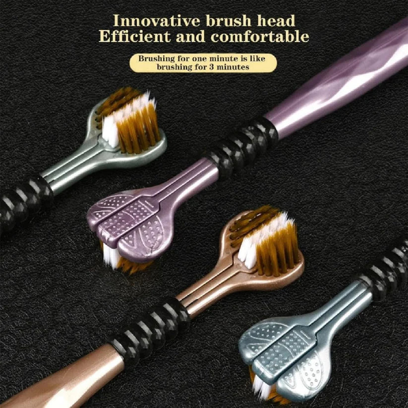 Triple Head Design for 360° Cleaning Toothbrush 3 PACK