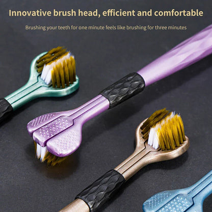 Triple Head Design for 360° Cleaning Toothbrush 3 PACK