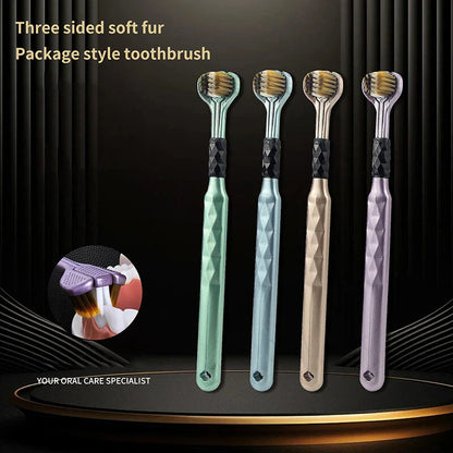 Triple Head Design for 360° Cleaning Toothbrush 3 PACK