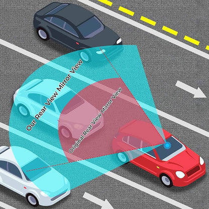 Wide curved rearview mirror for cars