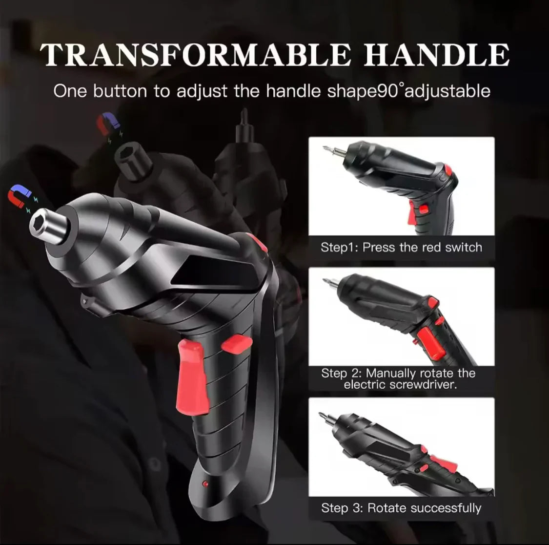 Metal Electric Screwdriver with 47 pcs Screwdriver Bit Set